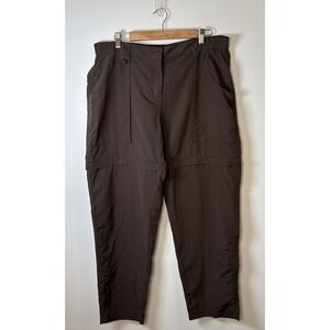 World Wide Sportsman Convertible Pants Men XL Brown Fishing Nylon Zip Off Shorts